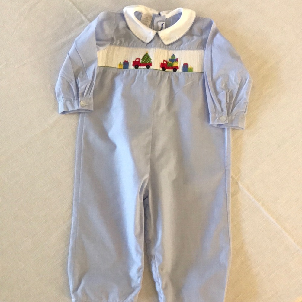 Smocked Christmas Truck Gifts Boy Longsleeve
